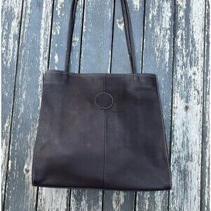 Piel 100% Leather Burgundy Brown Tote Shoulder Bag Made in Columbia